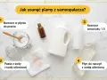 Domowe sposoby na plamy po samoopalaczu: namaczanie w płynie do prania, pasta z sody i wody utlenionej, roztwór amoniaku, płyn do naczyń z wodą utlenioną.