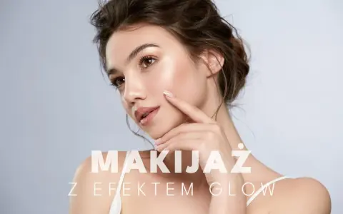 Delikatny makijaż z efektem glow na twarzy, podkreślający naturalne piękno.