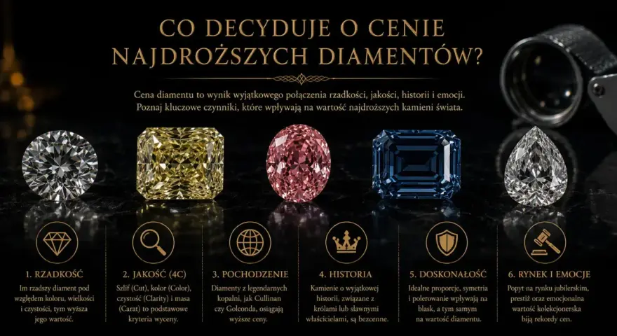 Pięć drogich kamieni: biały, żółty, różowy, niebieski i łza. Co to jest diament i co wpływa na jego cenę?